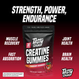 TASTY GAINS Creatine Gummies in a hand