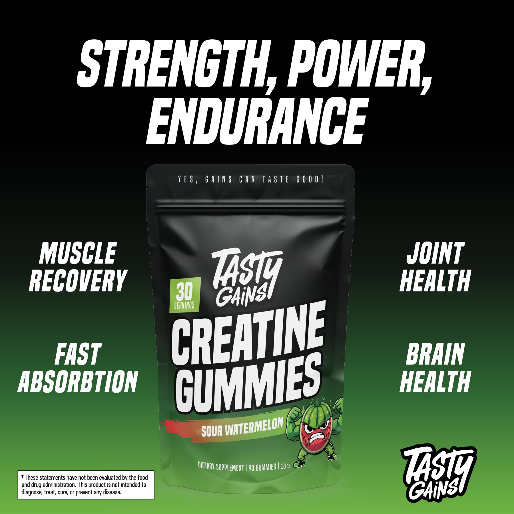 TASTY GAINS Creatine Gummies lifestyle scene with fitness gear