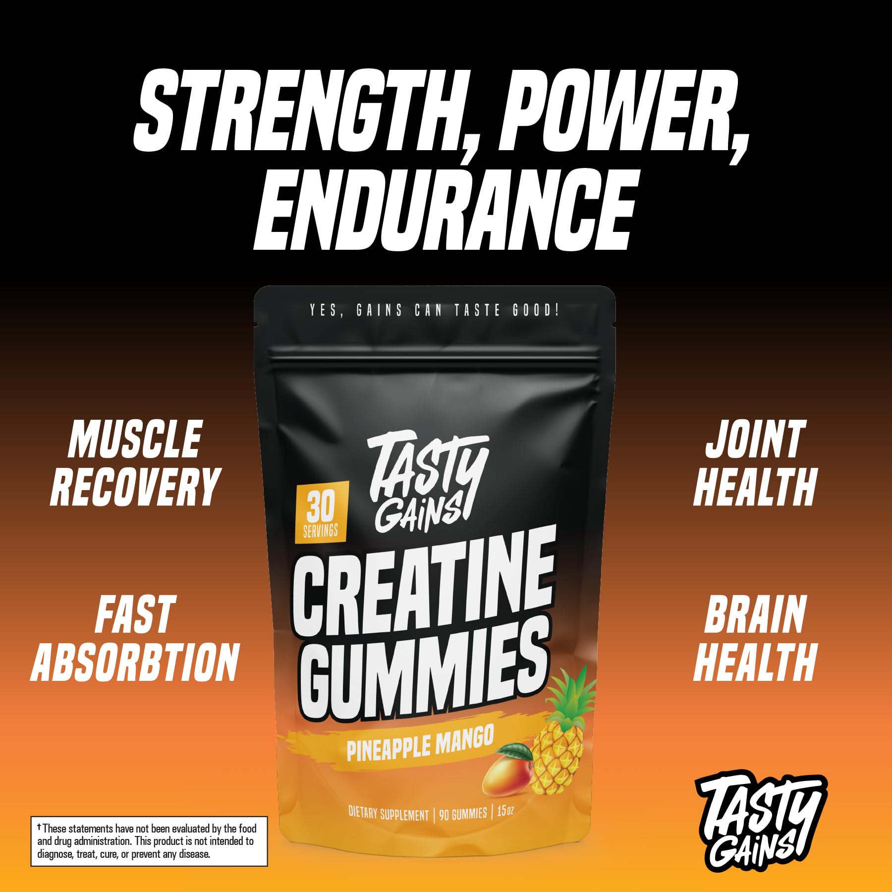TASTY GAINS Creatine Gummies nutritional information