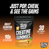 TASTY GAINS Creatine Gummies packaging side view