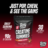 TASTY GAINS Creatine Gummies packaging side view