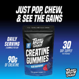 TASTY GAINS Creatine Gummies packaging side view