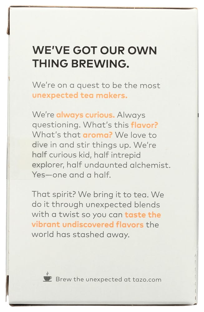 TAZO Chamomile Herbal Supplement back view with ingredient list