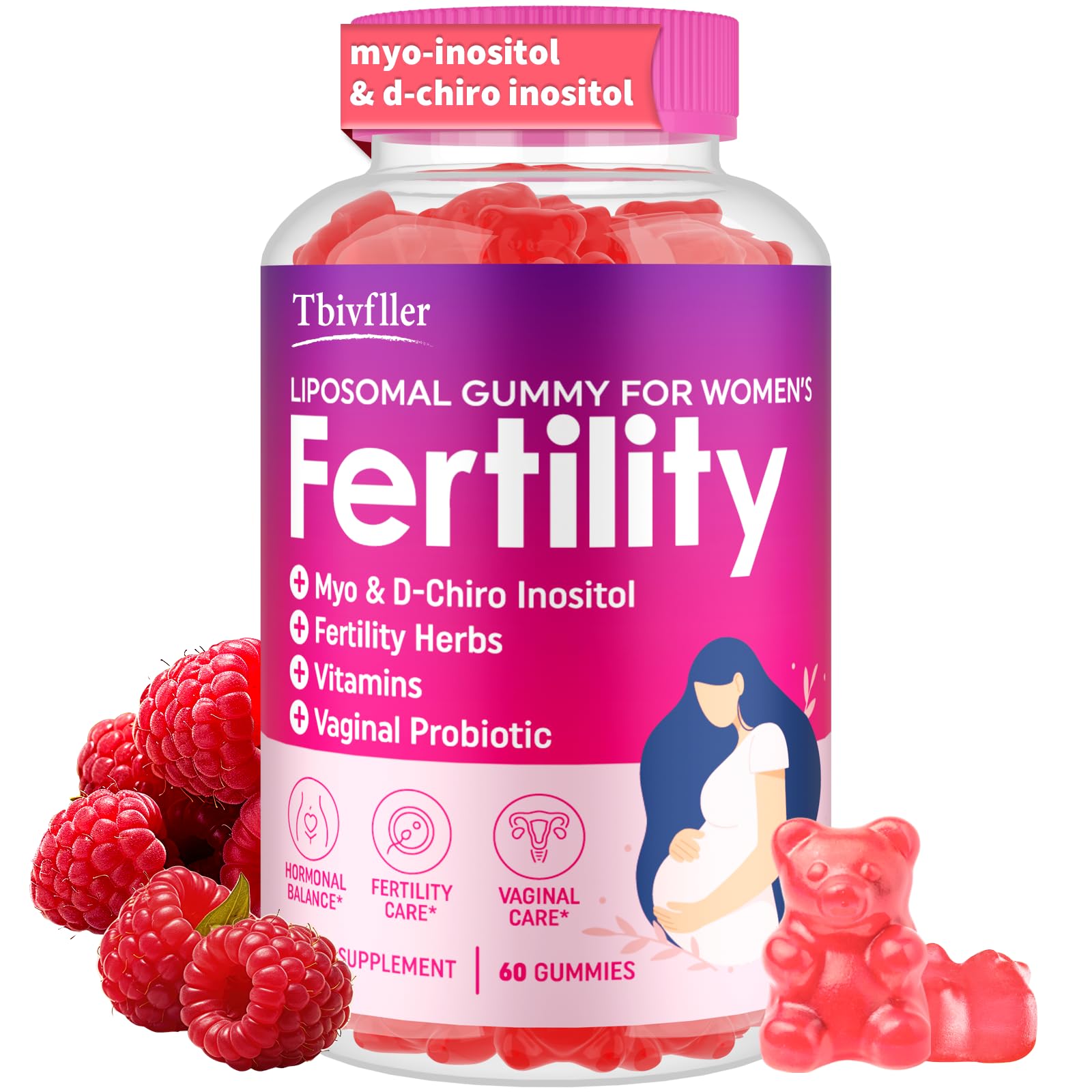 Tbivfller Prenatal Vitamins Gummies bottle front view