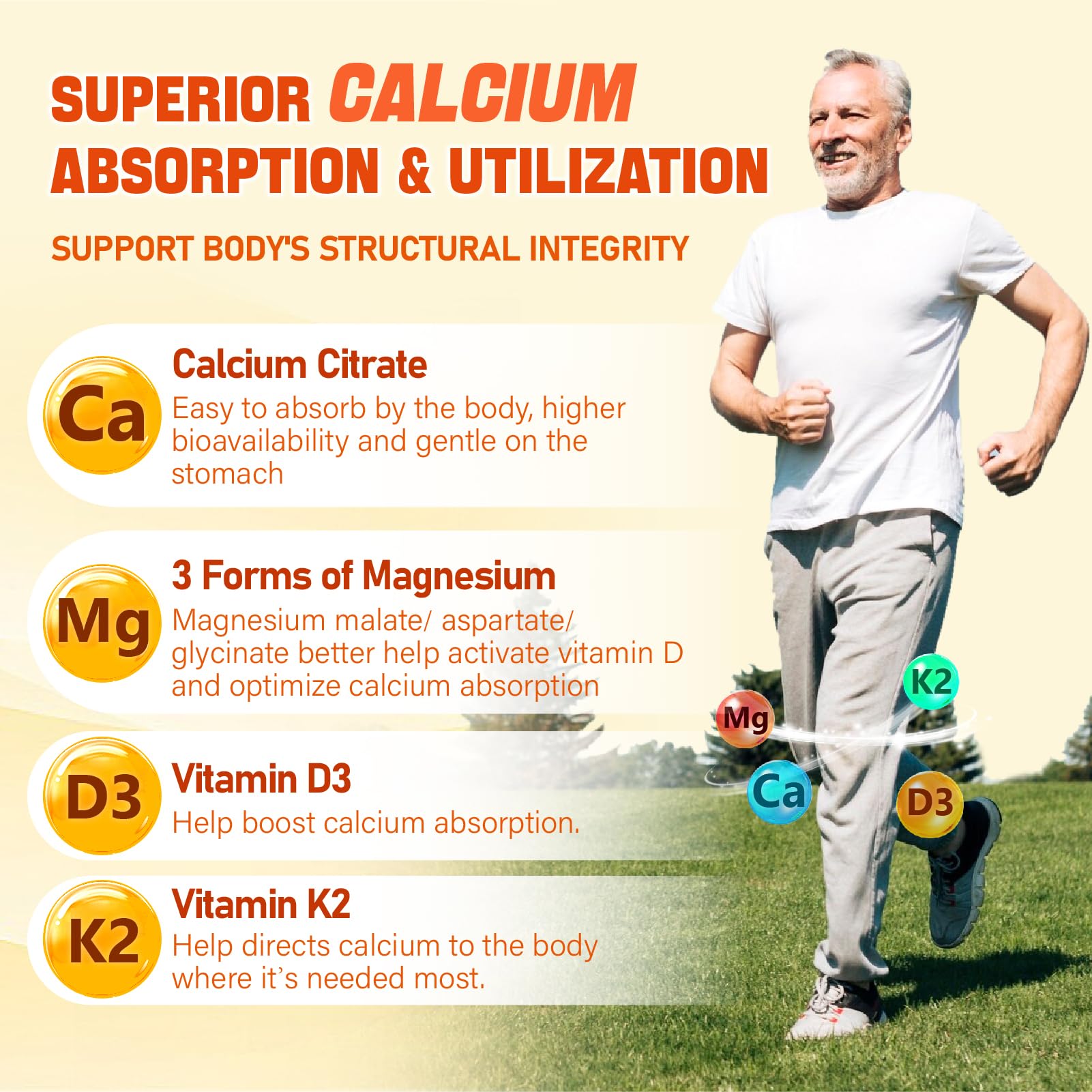Tcemundry Calcium Magnesium Gummies side view with nutritional information
