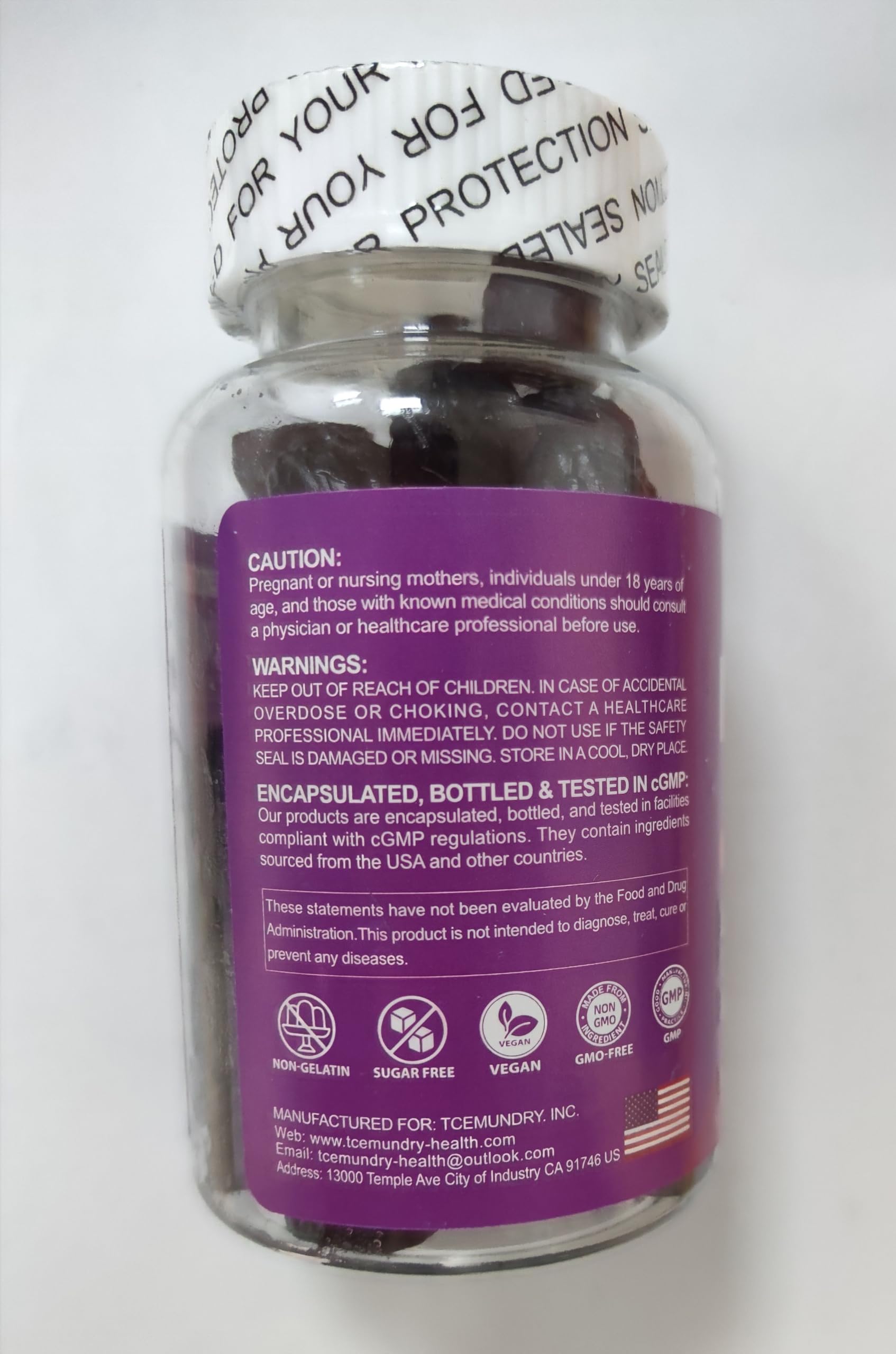 Tcemundry Melatonin Gummies 20mg ingredients list