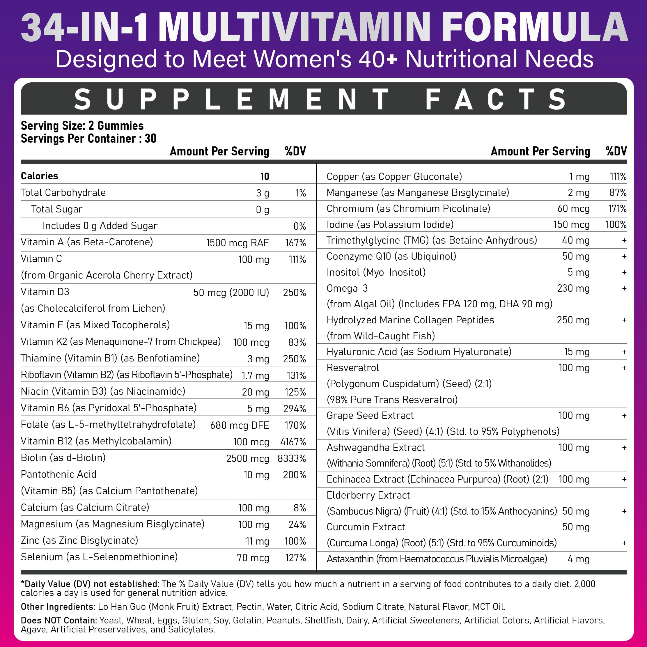 Tcemundry Women's Multivitamin Gummies 40+ packaging