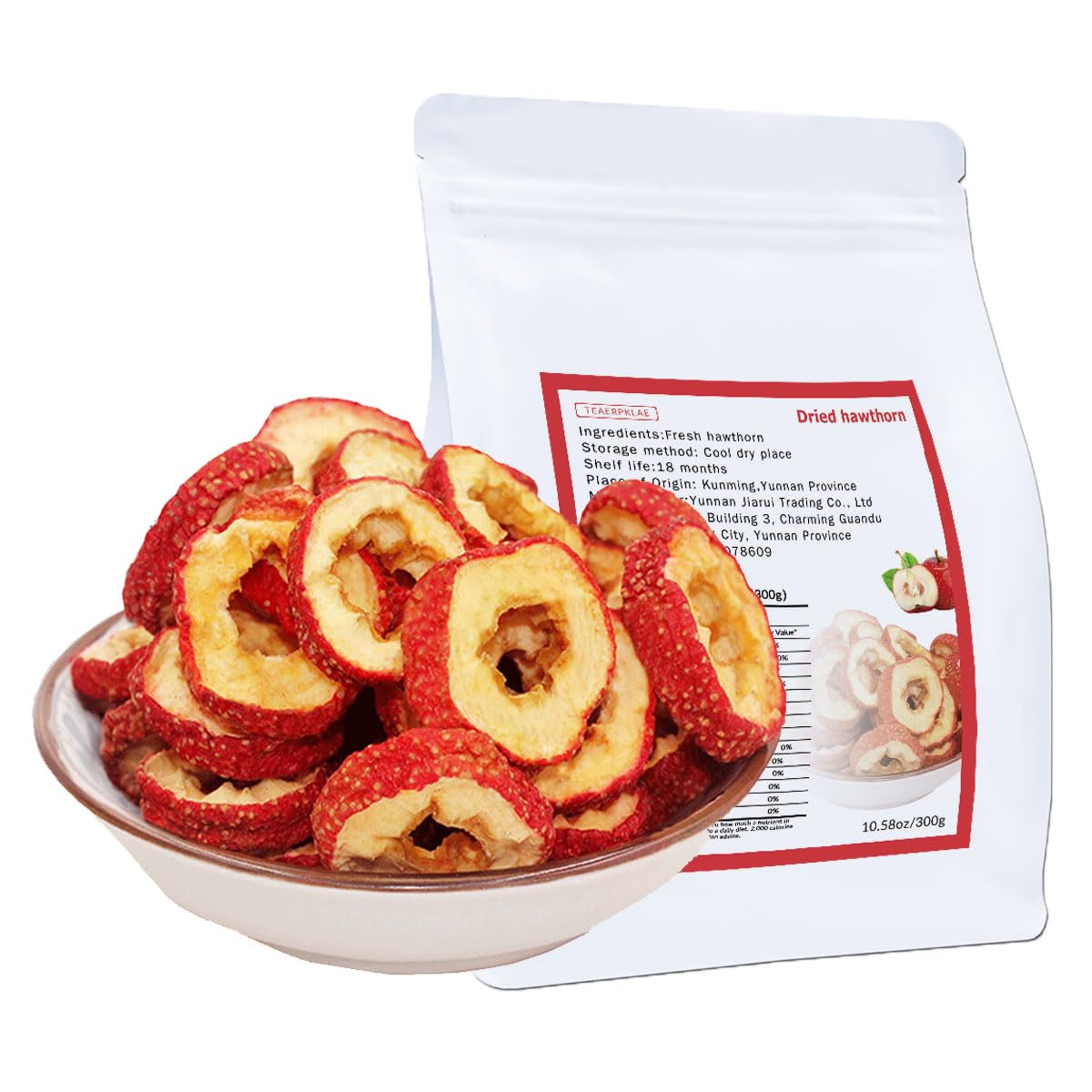 TEAERPKLAE Dried Hawthorn Slices 327g front view