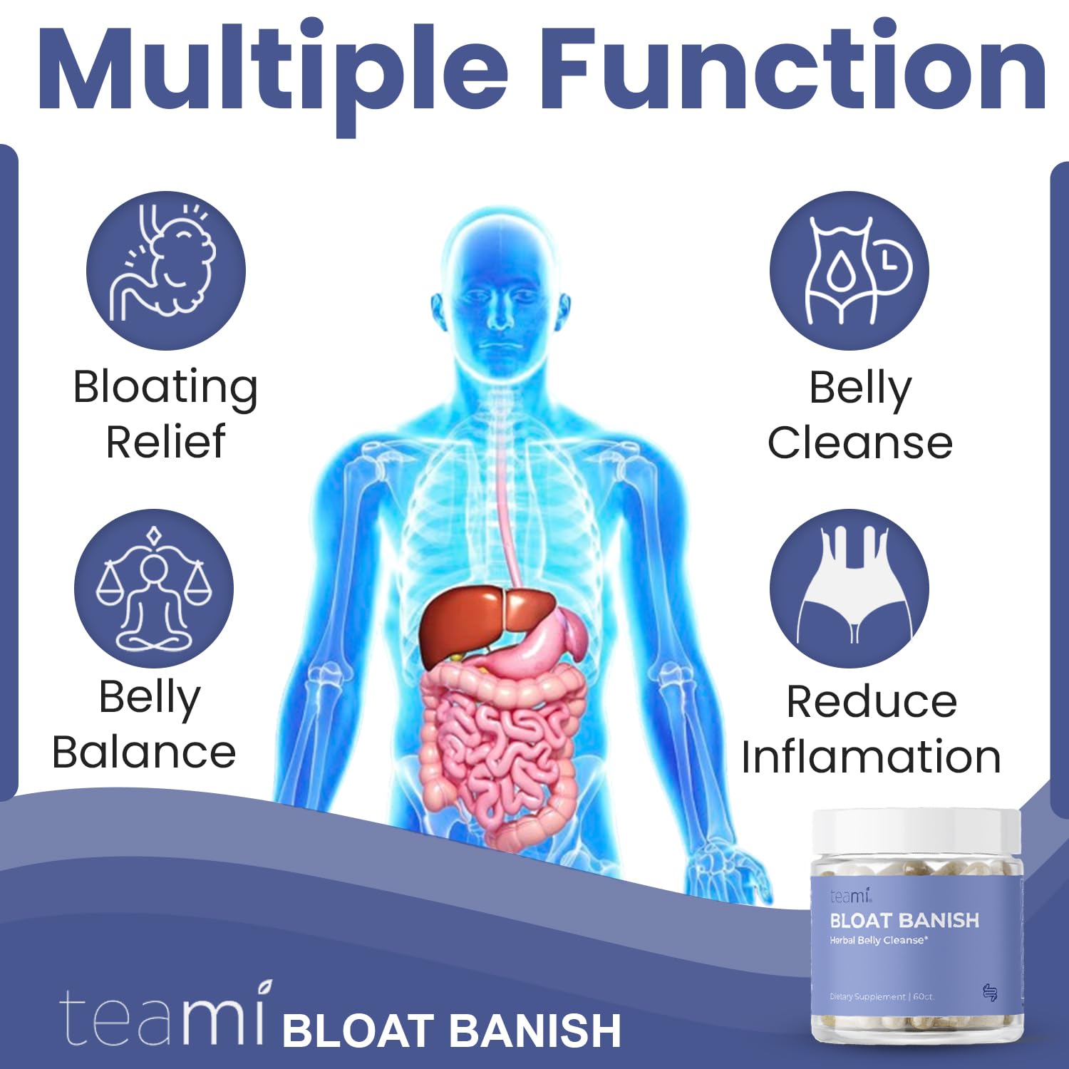 Teami Banish capsules in a hand