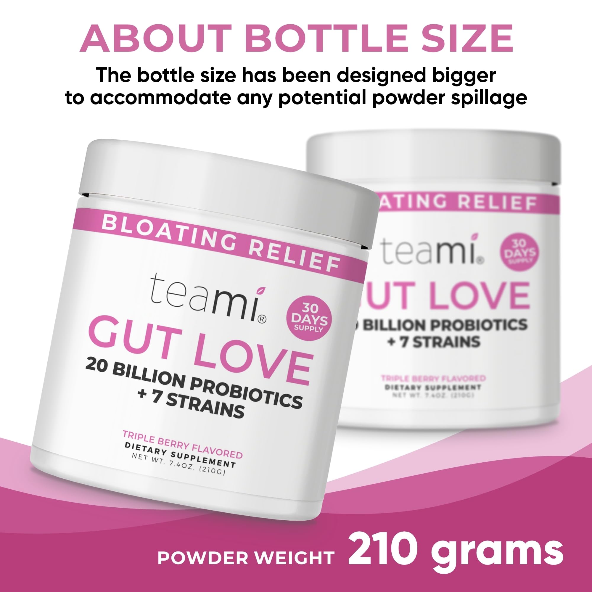 Teami Gut Love Powder 210g packaging details