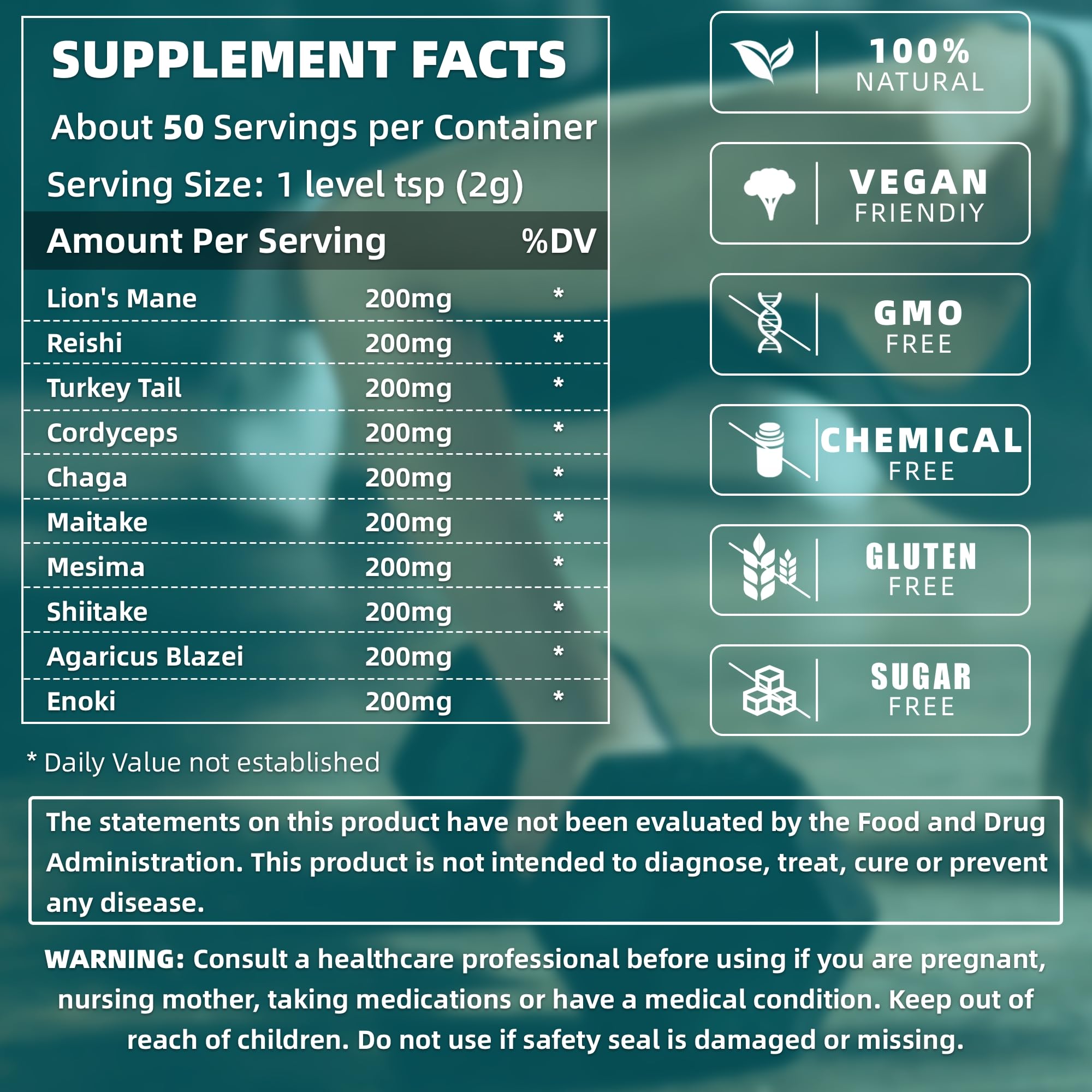 TEATREE 10 Mushroom Powder in a smoothie