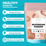 TEATREE 10 Mushroom Powder lifestyle scene with coffee