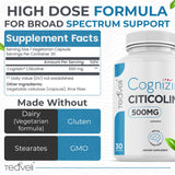 Teaveli Cognizin Citicoline 500mg capsules side view