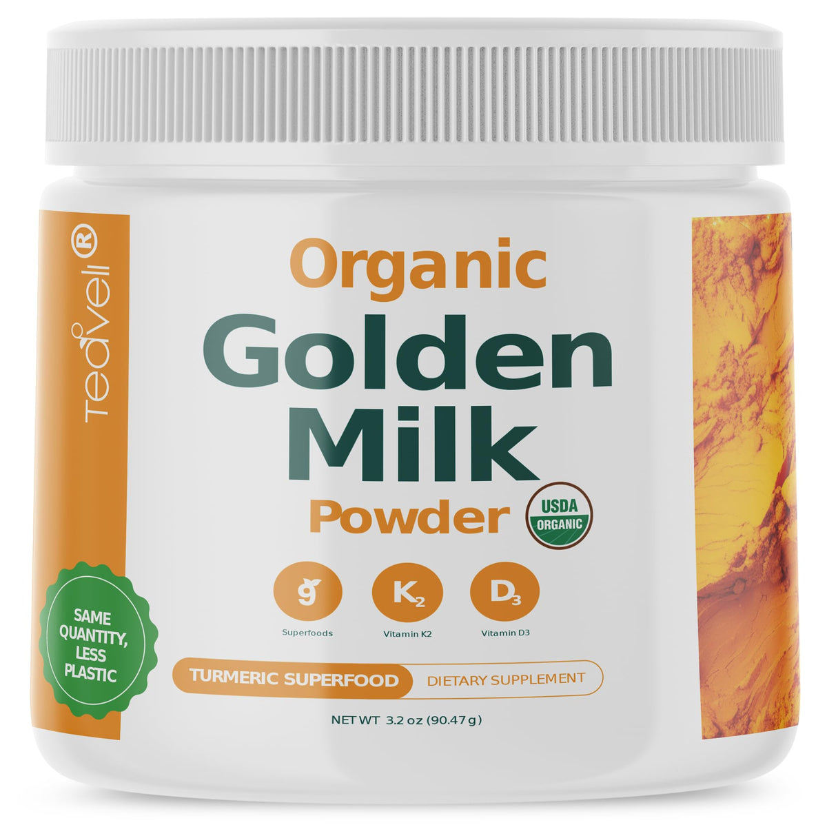 Teaveli Golden Milk Powder 90g front view