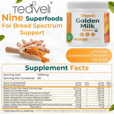 Teaveli Golden Milk Powder packaging side view