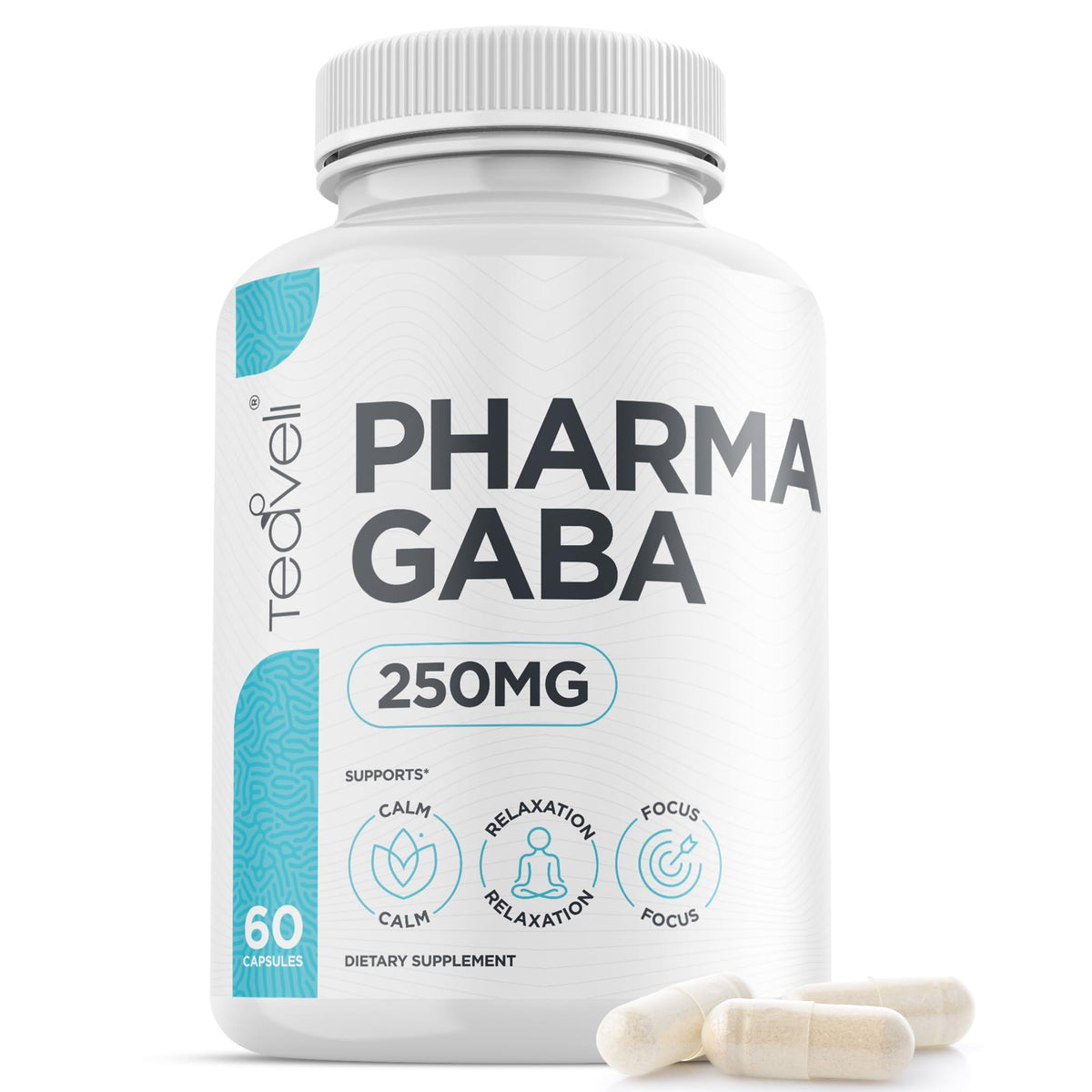 Teaveli Pharma GABA Supplement 250mg front view