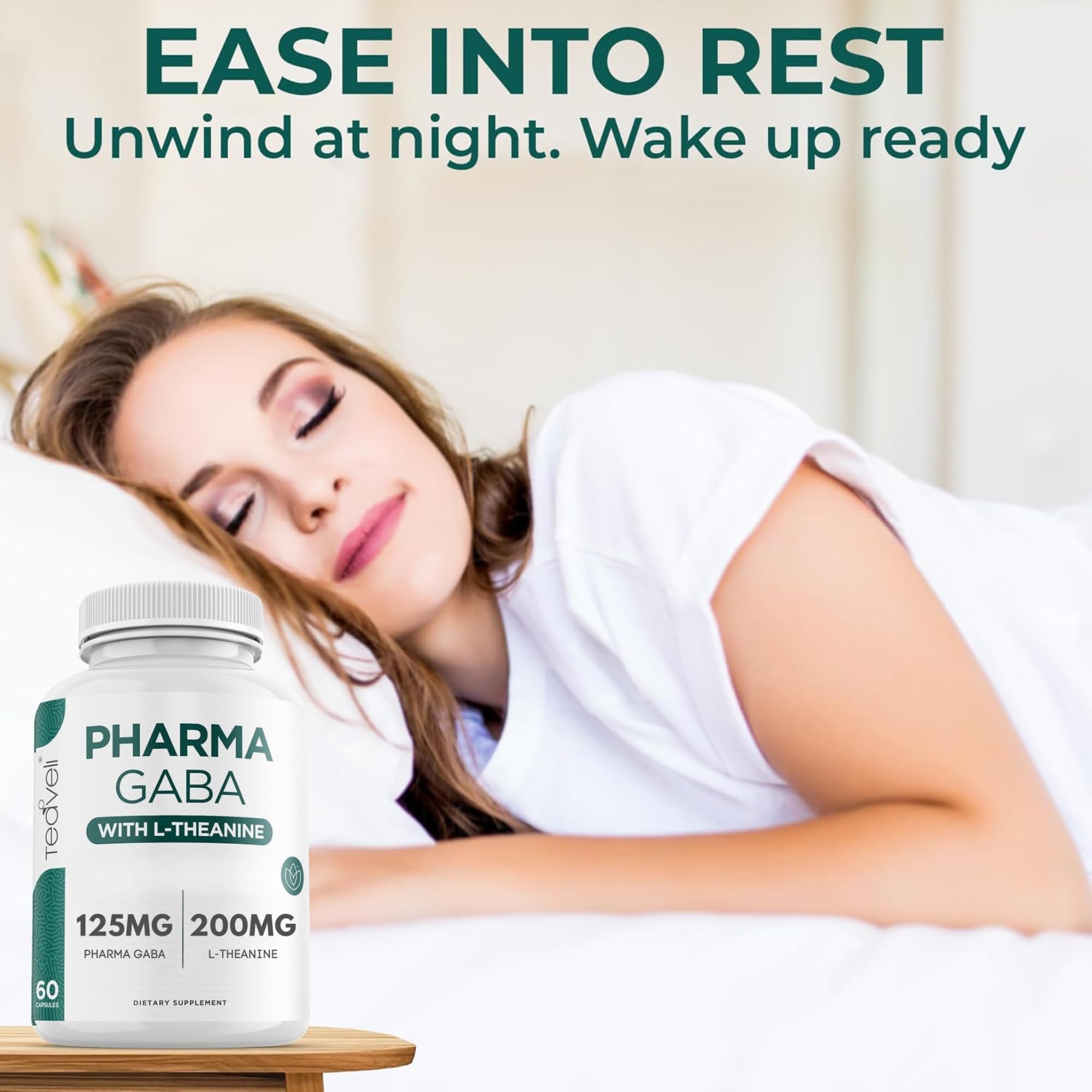 Teaveli Sleep Supplement bottle with ingredients list