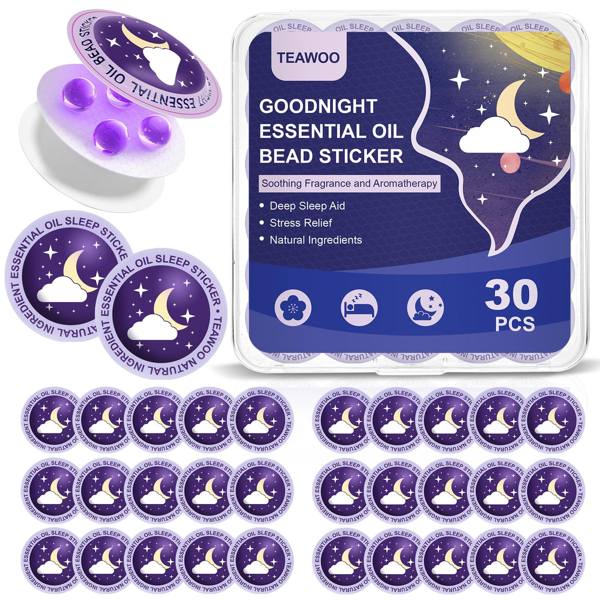 TEAWOO Kids Sleep Patches box with 30 patches visible