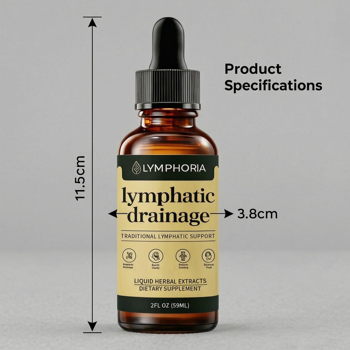 tebazoew Lymphoria Lymphatic Drainage Drops with measuring spoon