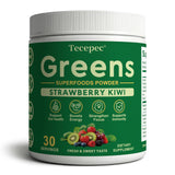 Tecepec Super Greens Powder 240g front view with packaging