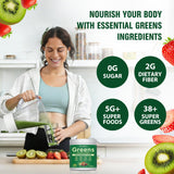 Tecepec Super Greens Powder canister on a kitchen counter