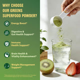 Tecepec Super Greens Powder mixed in a glass with water