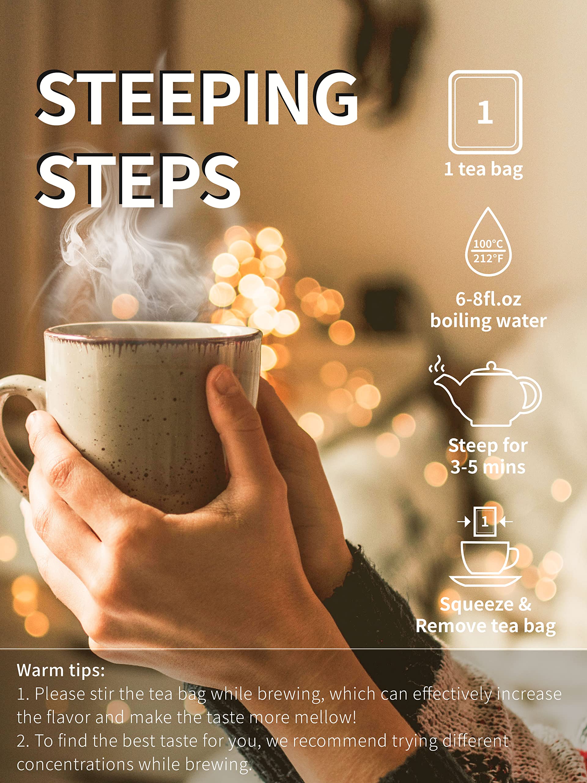 TeeLux Decaffeinated Green Tea brewing process