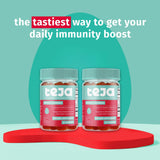 TEJA daily wellness Gummies packaging with nutritional information