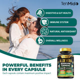 Tenmido Aloe Vera Supplement bottle with a measuring spoon