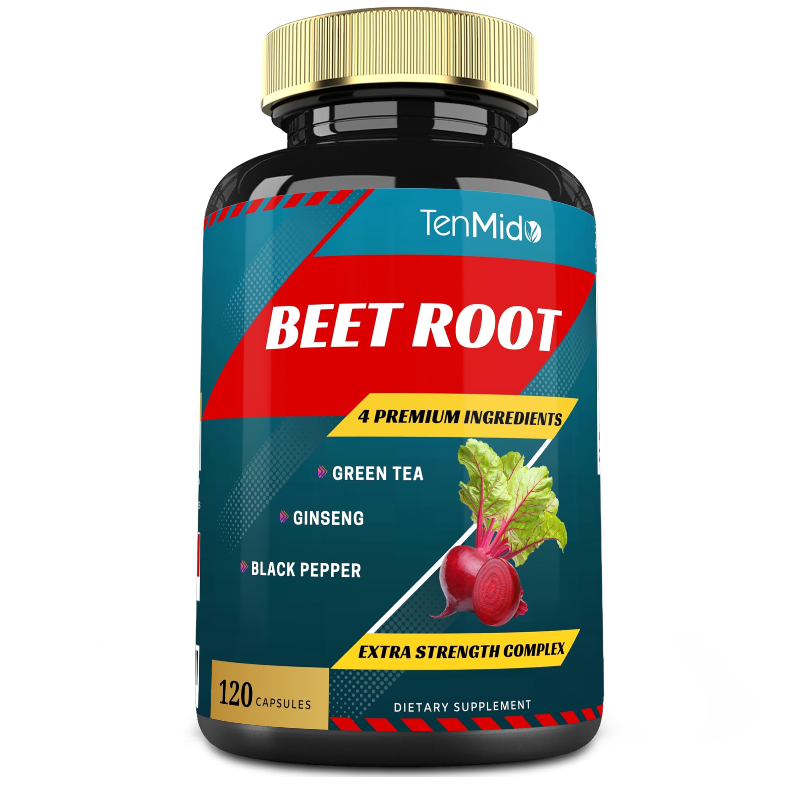 Tenmido Beet Root Extract Supplement bottle front view