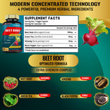 Tenmido Beet Root Extract Supplement bottle side view