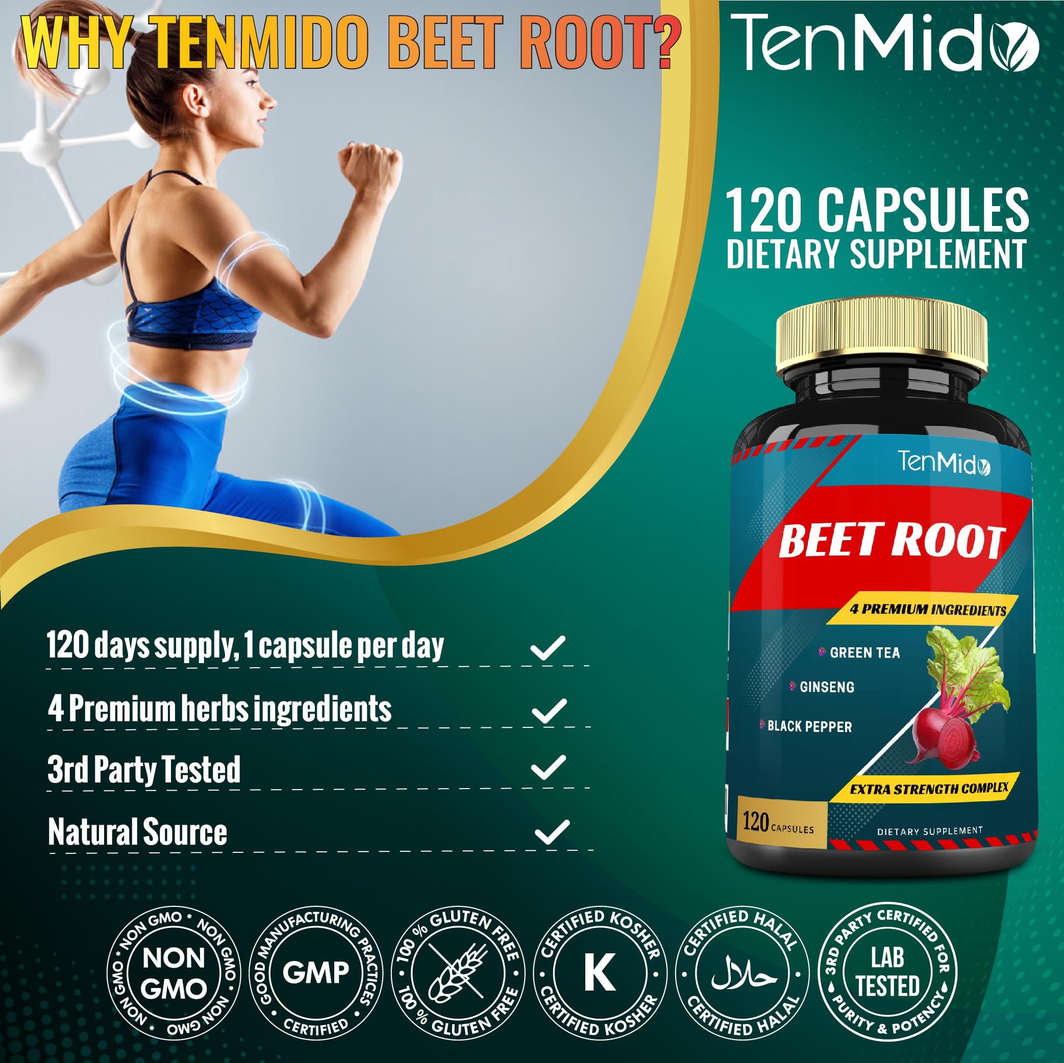Tenmido Beet Root Extract Supplement in a lifestyle setting