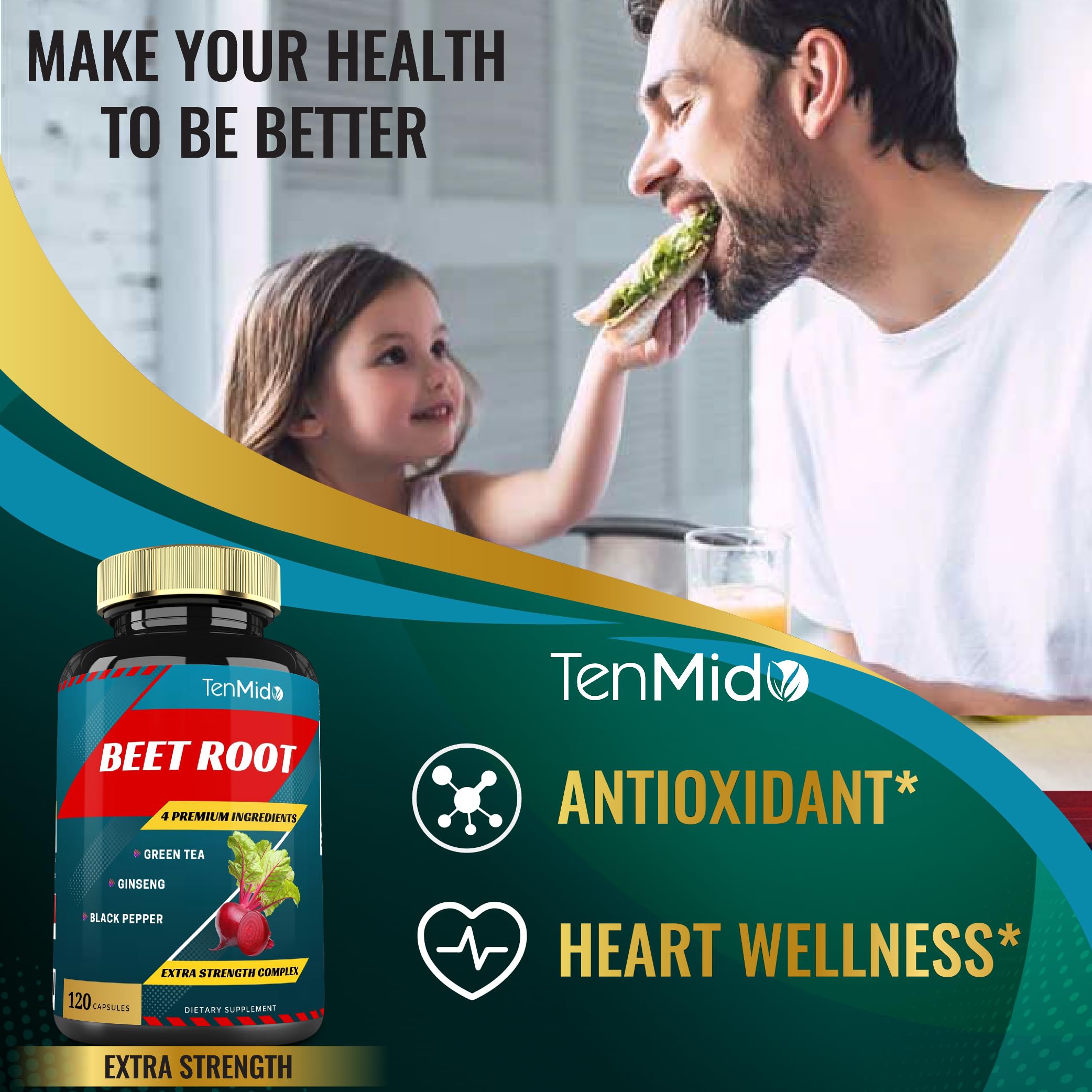 Tenmido Beet Root Extract Supplement packaging details