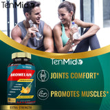Tenmido Bromelain Supplement on a wooden table