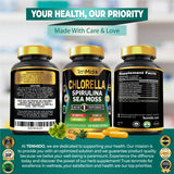 Tenmido Chlorella Supplement bottle with measuring spoon