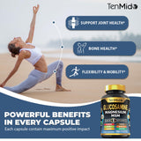 Tenmido Glucosamine Chondroitin supplement bottle with measuring scoop