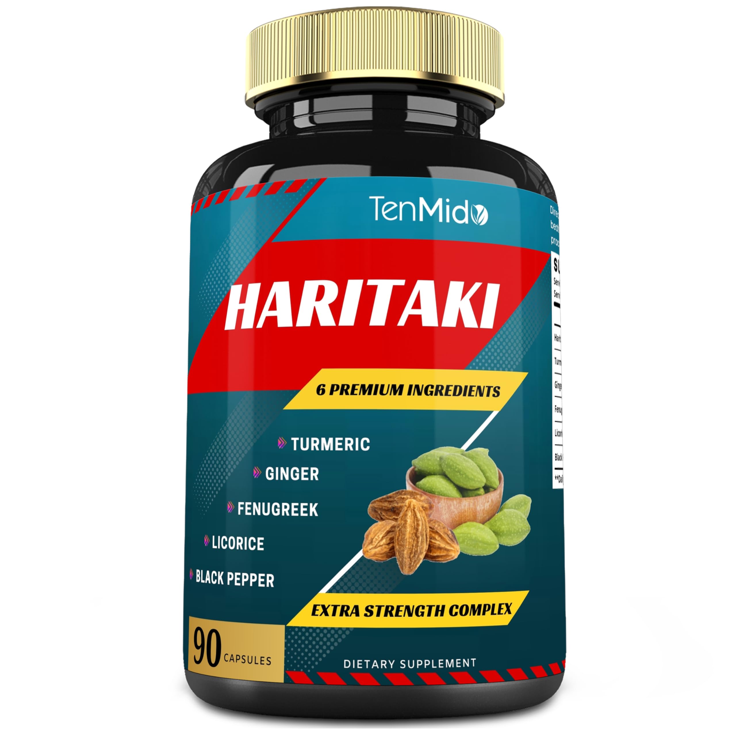 Tenmido Haritaki Extract Capsules bottle front view