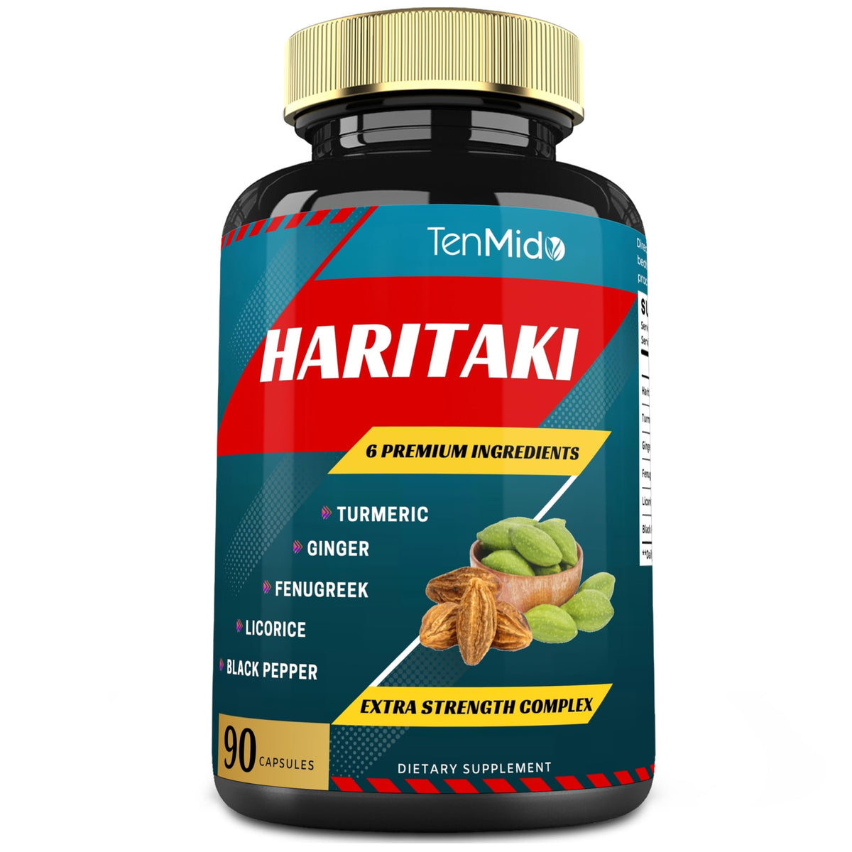 Tenmido Haritaki Extract Capsules bottle front view