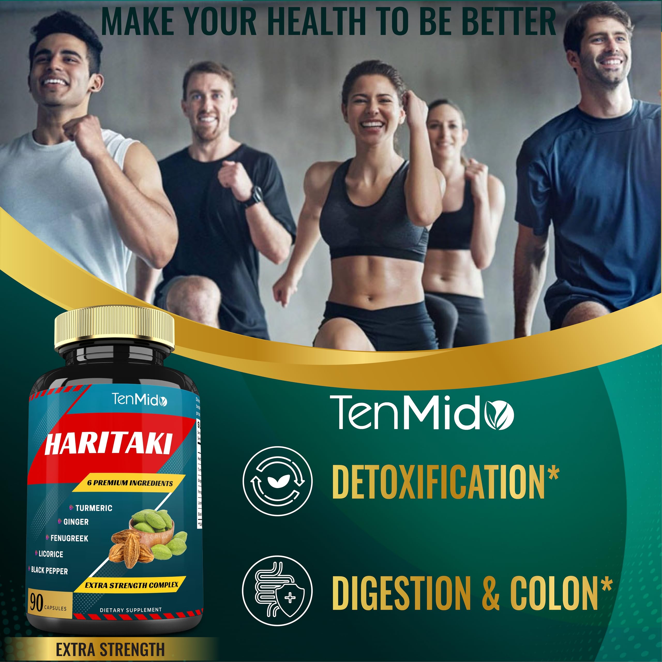 Tenmido Haritaki Extract Capsules with measuring spoon