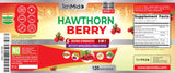Tenmido Hawthorn Berry Extract Supplement capsules on a wooden surface