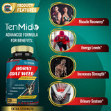 Tenmido Horny Goat Weed Extract Capsules bottle with capsules