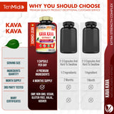 Tenmido Kava Kava Extract Capsules bottle with ingredients list