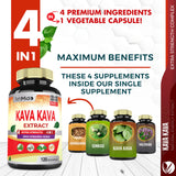 Tenmido Kava Kava Extract Capsules side view with label