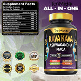 Tenmido Kava Kava Supplement back label with ingredients