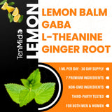 Tenmido Lemon Balm Tincture 30ml bottle with ingredients