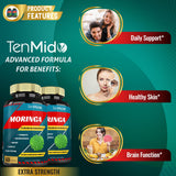 Tenmido Moringa Capsules 2 bottles displayed together