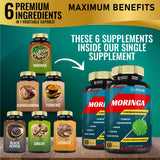 Tenmido Moringa Capsules 60 capsules bottle side view