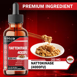 Tenmido Nattokinase Liquid Drops close-up of label