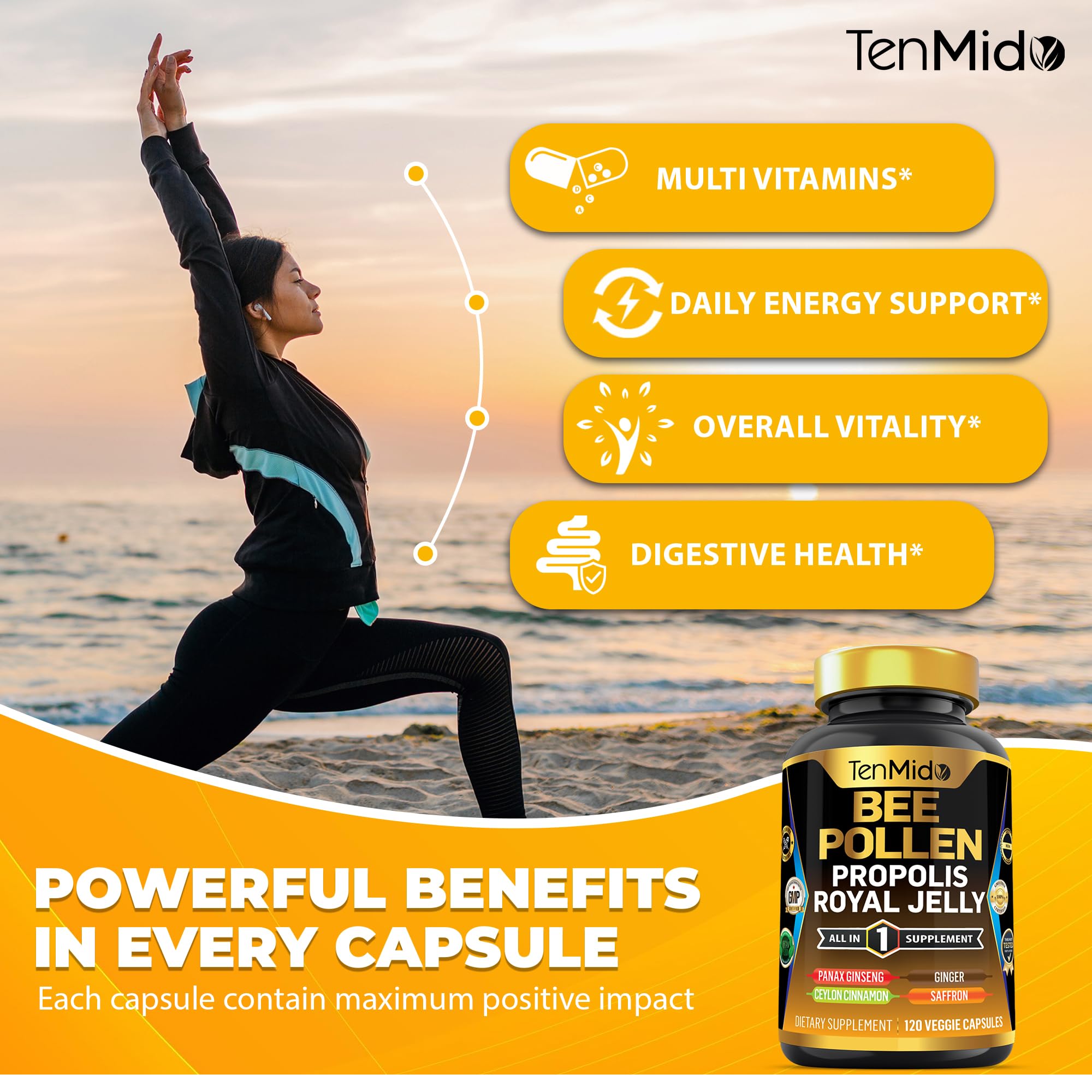 Tenmido Royal Jelly Supplement in a lifestyle setting
