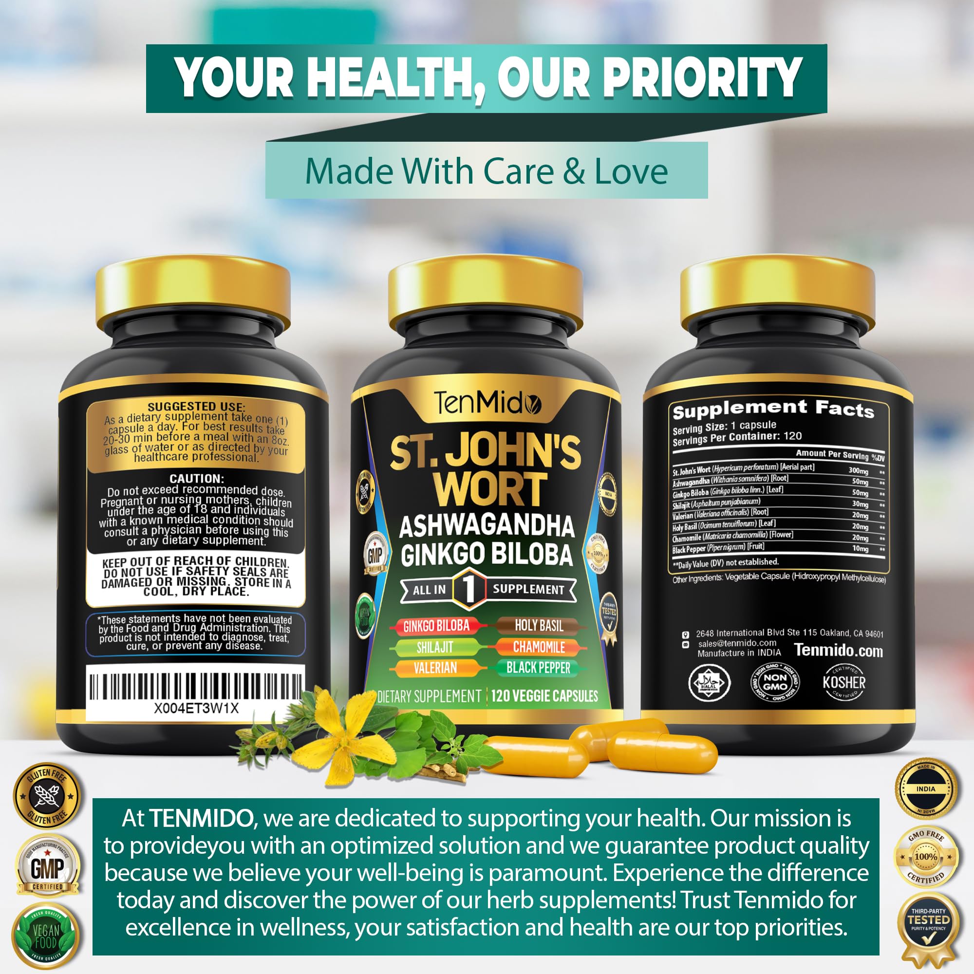 Tenmido St. John's Wort Advanced Formula packaging details